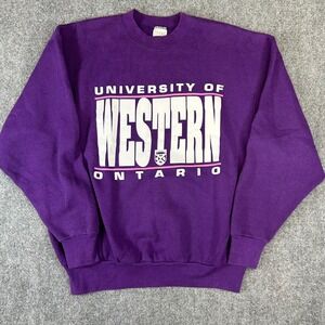 Vintage Fruit of the Loom University of Western Ontario Purple Sweatshirt XL
